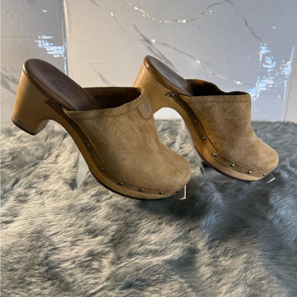 UGG Women's Brown Suede Clogs - Picture 2 of 13